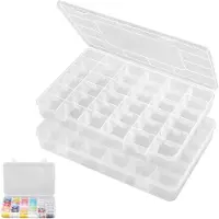Merkloos Organizer per perline - 36 scomparti - 27,5 x 17,5 x 4,5 cm - Trasparente