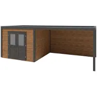 ALTANKA Casetta da giardino in legno Sora 7.06x3.09 m - 21.82 m2 - 28 mm - impregnata