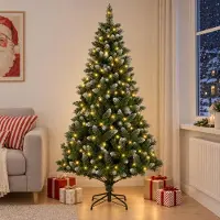 Syfax Albero di Natale artificiale 210 cm 300 LED Bianco caldo