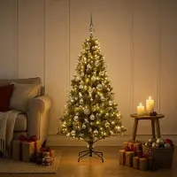 Syfax Albero di Natale Artificiale con Palline 150 cm 150 LED