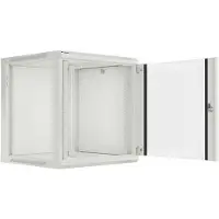 Lanberg WF01-6612-10S Rack Wandschrank 19" 12U/600X600 Glastür grau