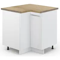 Vicco Mobile ad angolo cucina Fame-Line Bianco lucido 80.5 cm , PL Rovere, Model 46456