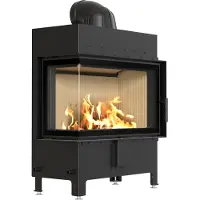Kratki Inserto per caminetto in acciaio LUCY sinistro 14 kW Ø 200 con molla per porta