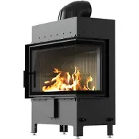 Kratki Caminetto in acciaio LUCY destro 14 kW Ø 200 nero thermotec