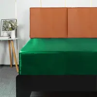 Merkloos Lenzuolo sagomato in raso, con angoli profondi (verde, 140x200x36 cm)