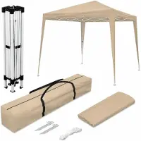 Merkloos Gazebo da giardino pieghevole, dimensioni 3 x 3 metri, colore beige classico