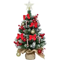Merkloos Albero di Natale in miniatura, altezza 60 cm, con decorazioni