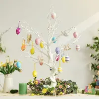 Merkloos Albero artificiale bianco per decorazioni, altezza 80 cm