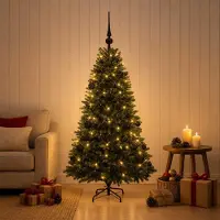 Syfax Albero di Natale Artificiale con Palline 150 cm 150 LED