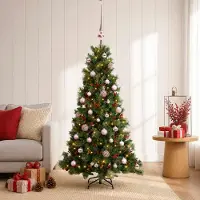 Syfax Albero di Natale artificiale con palline 150 cm 150 LED