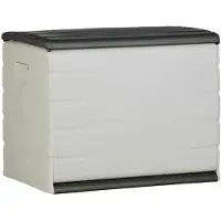 Plastiken 260L Storage Chest - Indoor/Outdoor Functional and Aesthetic - Lockable with Wheels - 80 x 61 x 53cm