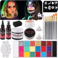Dripio Kit di trucchi SFX con 20 colori, inclusi prodotti per effetti speciali, sangue artificiale, ideali per Halloween, trucco da zombie e cicatrici
