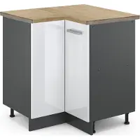 Vicco Mobile ad angolo cucina R-Line Bianco lucido 75.6 cm , PL Rovere, Model 45600