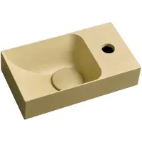 Sapho Lavabo in cemento PICCOLINO 30,8x10x17 cm, foro per rubinetto a destra, giallo