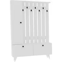 Skye Decor , Lala - Bianco, Armadi, Appendiabiti da ingresso, Bianco, 112 x 170 x 35 cm