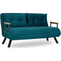 Hannah Home , Sando 2-Seater - Petrol Green, divano letto, divano letto 2 posti, verde petrolio, poliestere, 133 x 78 x 78 x cm
