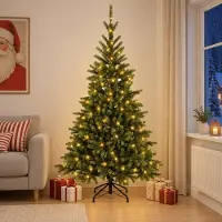 Syfax Albero di Natale Artificiale con Rami Pieghevoli 150 cm 150 LED