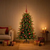 Syfax Albero di Natale artificiale con palline 150 cm 150 LED