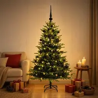 Syfax Albero di Natale artificiale con palline 150 cm 150 LED