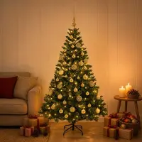 Syfax Albero di Natale Artificiale con Palline 120 cm 150 LED