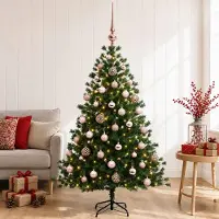 Syfax Albero di Natale artificiale con palline 150 cm 150 LED