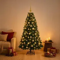 Syfax Albero di Natale Artificiale con Palline 150 cm 150 LED