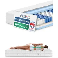 AM Qualitätsmatratzen | Materasso ergonomico a 7 zone a molle insacchettate | 200x190 cm | H2 | 200/190 | Materasso a molle | Grado di compattezza H2 | 7 zone | 20 cm di altezza