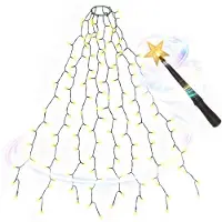 Dripio Illuminazione a LED per alberi, 2 metri, 8 fili luminosi, 280 LED, luce bianco caldo, adatta per alberi da 150 a 240 cm