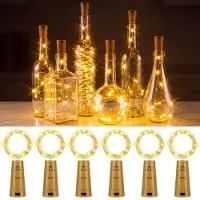 Dripio Set di 6 catene luminose a LED, lunghezza 2 metri, 20 LED, luce bianco caldo, alimentazione a batteria