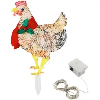 Dripio Decorazione a forma di pupazzo con cappello da Babbo Natale, con luci LED, realizzata in plastica, dimensioni 39,8x25 cm, adatta per interni ed esterni