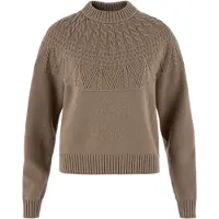 Fjällräven - Maglione in lana - Övik Solid Jacquard Knit W Suede Brown per Donne - Taglia XS - Marrone