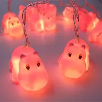 Dripio Catena luminosa a LED, lunghezza 1,8 metri, 10 figure di animali in tonalità bianco caldo, grado di protezione IP44, motivo: ippopotamo
