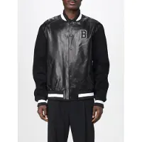Balmain Bomber in pelle di agnello con logo