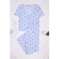 Trendyol Pigiama blu chiaro / rosa / rosso