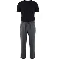 Trendyol Pigiama lungo grigio scuro / nero