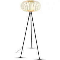 Briloner Floor light, bamboo nature, escl. 1xE27/max.10W
