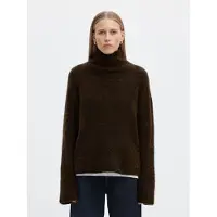 Selected Maglione A Collo Alto Donne Marrone XS