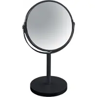 Spirella specchio per il trucco specchio cosmetico specchio da terra specchio da bagno "Sydney" ingrandimento 2 volte - Ø 17cm - nero
