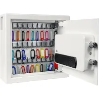 Phoenix KS0031E Cassaforte a chiave con serratura elettronica Cygnus - 30 ganci, 300 x 280 x 100 mm, bianco