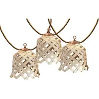 Lumisky Stringa luminosa da esterno collegabile con 10 tonalità di bambù naturale NOYA LIGHT HYBRID LED bianco caldo 8m alimentata a energia solare e a rete