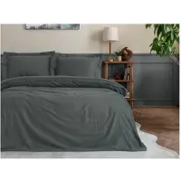 L'essentiel Maison , Elegant - Antracite, Antracite, Set copripiumino King in raso (FR), 100 % cotone sateen, 240 x 220 cm