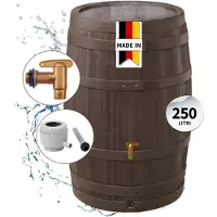 Graf 4rain VINO botte per pioggia 250 litri marrone scuro incl. rubinetto in plastica e raccordo pluviale
