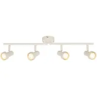 Briloner Faretto da soffitto Tapp, bianco, lunghezza 61 cm, a 4 luci, metallo, GU10