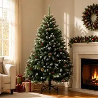 Syfax Albero di Natale Artificiale con Rami Pieghevoli 180 cm PVC