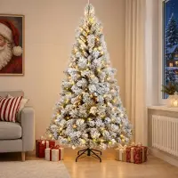 Syfax Albero di Natale Artificiale con Rami Pieghevoli 240 cm 300 LED