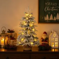 Syfax Mini albero di Natale innevato 60 cm 25 LED Bianco caldo