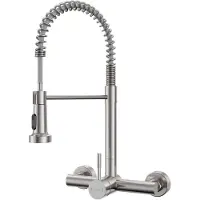 Sonstiges Miscelatore da cucina, montaggio a parete, estensibile a 360°, acciaio inossidabile, finitura nichel spazzolato