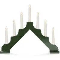 OEM Lampadario in legno, verde scuro, 7 luci, 230 V, 39,5 cm
