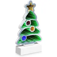 OEM Albero di Natale a specchio infinito con LED, 27x8x40 cm, 156 LED SMD, effetto 3D