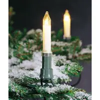 Konstsmide - Catena per alberi, candele ad albero, spina divisibile, 16 lampadine trasparenti, 230V, esterno, cavo verde ; 1128-000